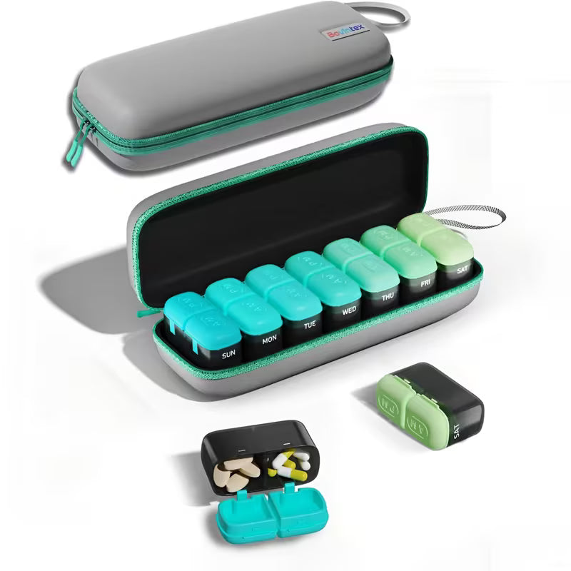 Travel-Friendly Pill Organizer – AM/PM Weekly Vitamin Case