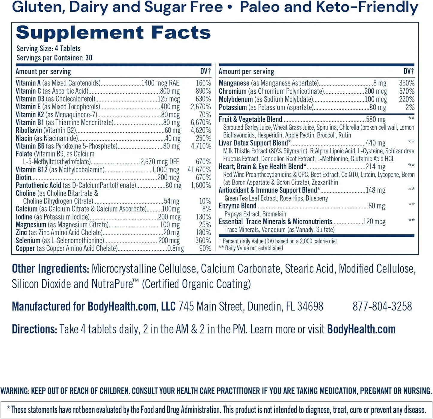 BodyHealth Multi Complete (120 Ct) Peaceful Pleasures Health and Wellness
