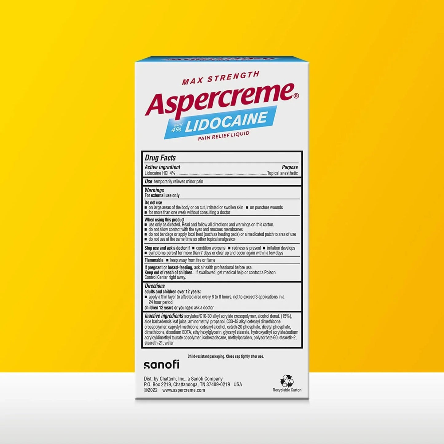 Aspercreme Max Strength 4% Lidocaine Pain Relief Roll-On 2-Pack Aspercreme