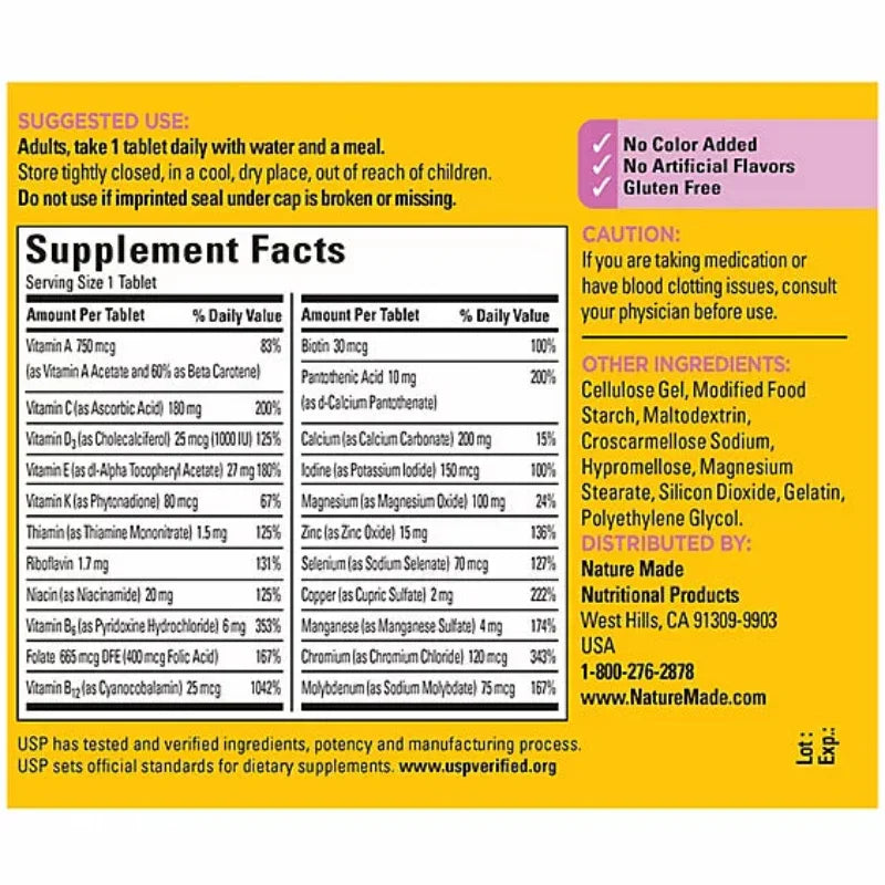 Nature Made Multivitamins Tablets Multi For Her 50+ - 90 Count Nature Made Multivitamins Tablets Multi For Her 50+ - 90 Count