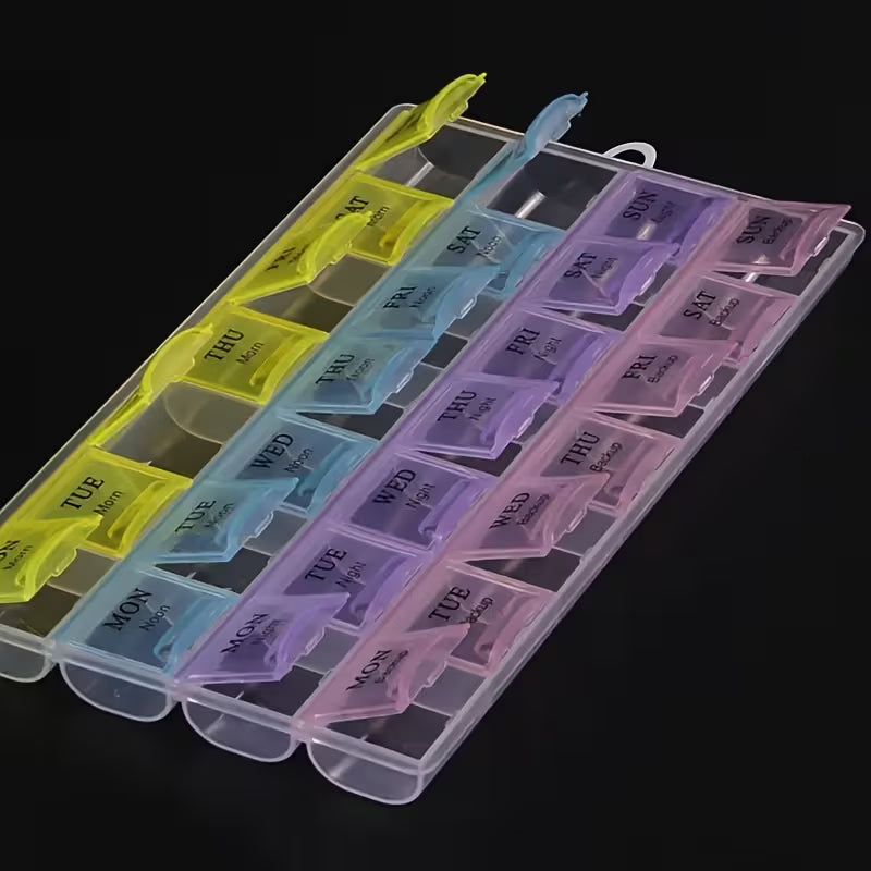 Colorful 4-Week Pillbox | 28-Compartment Medicine Organizer Peaceful Pleasures