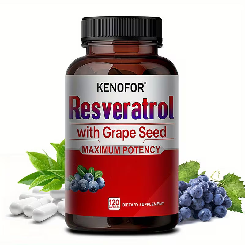 Resveratrol 1500mg – Grapeseed & Ashwagandha | 120 Capsules Peaceful Pleasures