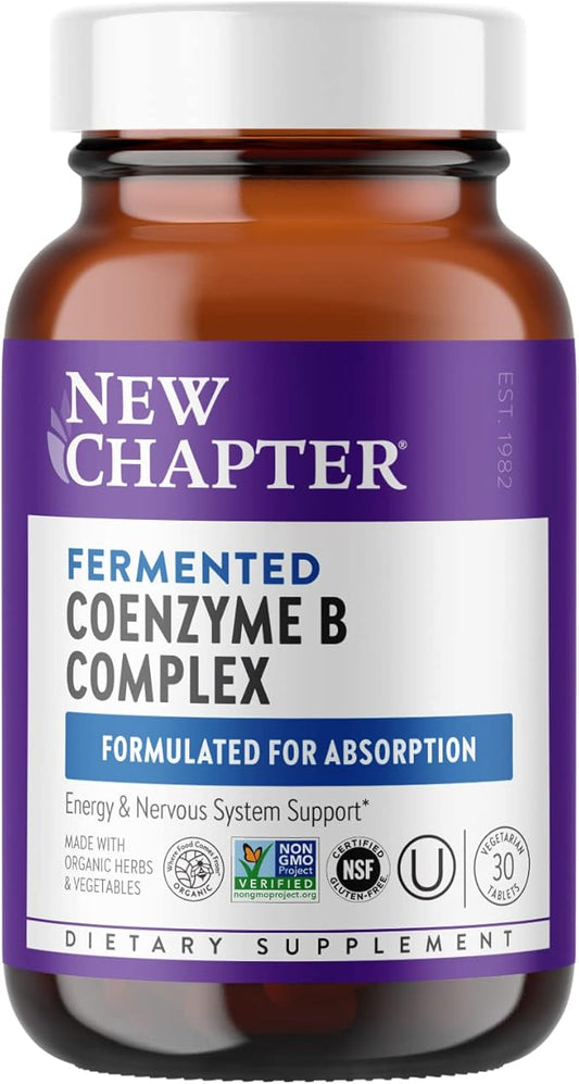 New Chapter Vitamin B Complex – Fermented Coenzyme B Complex Rich in Vitamin B12 + Vitamin B6 + Biotin + Made with Organic Ingredients - 30 ct