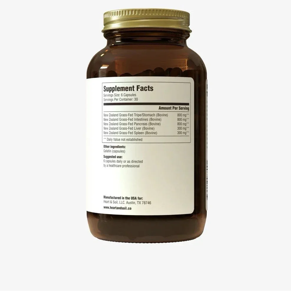 Heart & Soil Gut & Digestion 180 Capsules Peaceful Pleasures Health and Wellness