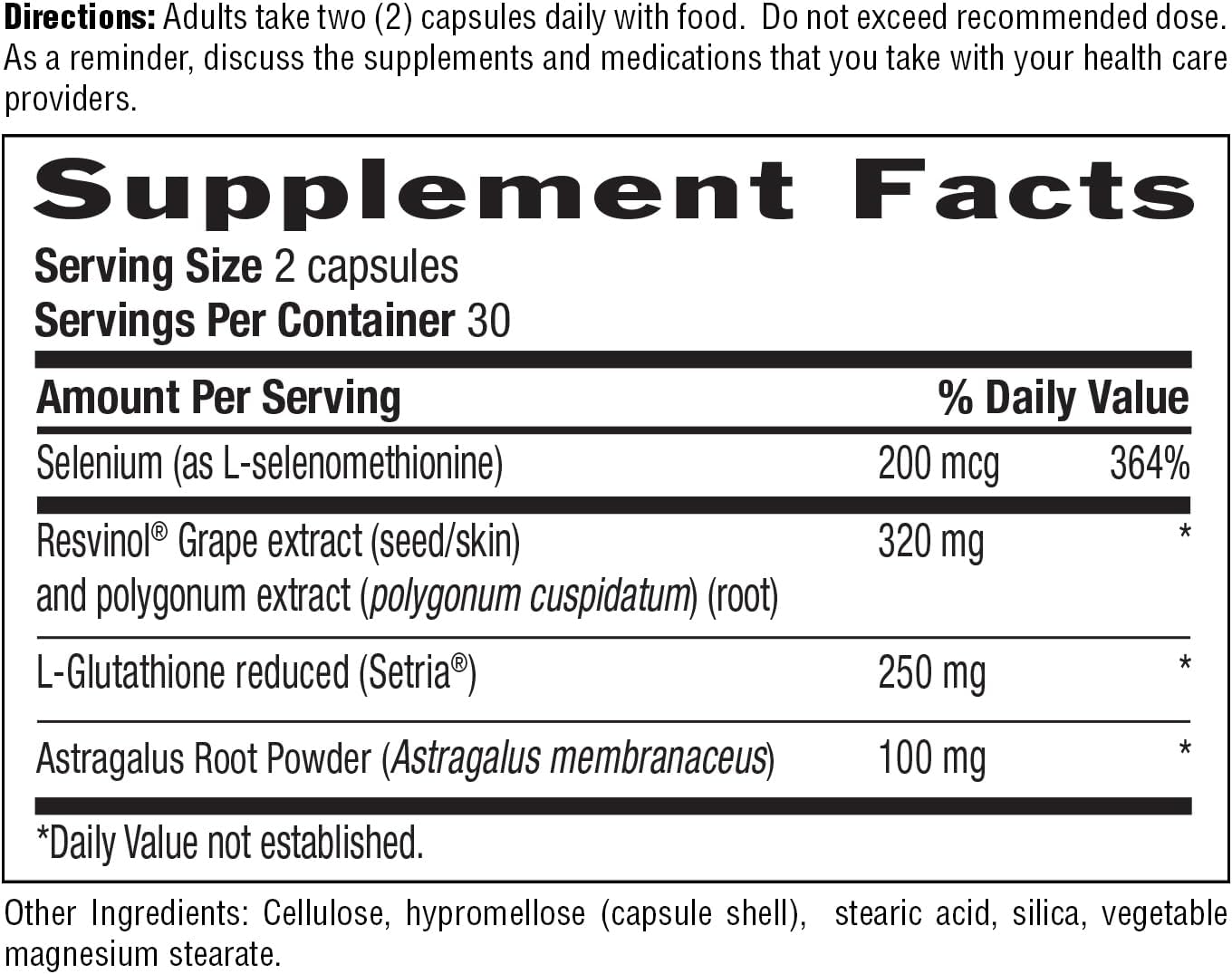 Supplement facts label with detailed nutritional information on a black background