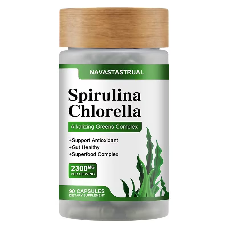 Spirulina & Chlorella 2300mg – 90 Capsules Peaceful Pleasures