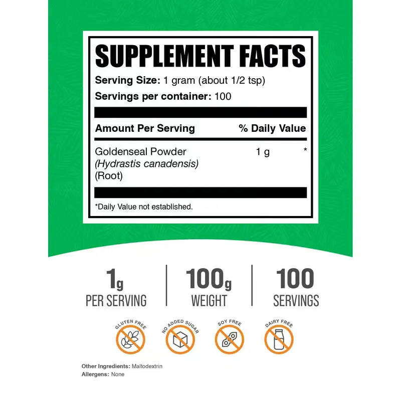 BulkSupplements Goldenseal Powder | Immune & Herbal Support Peaceful Pleasures