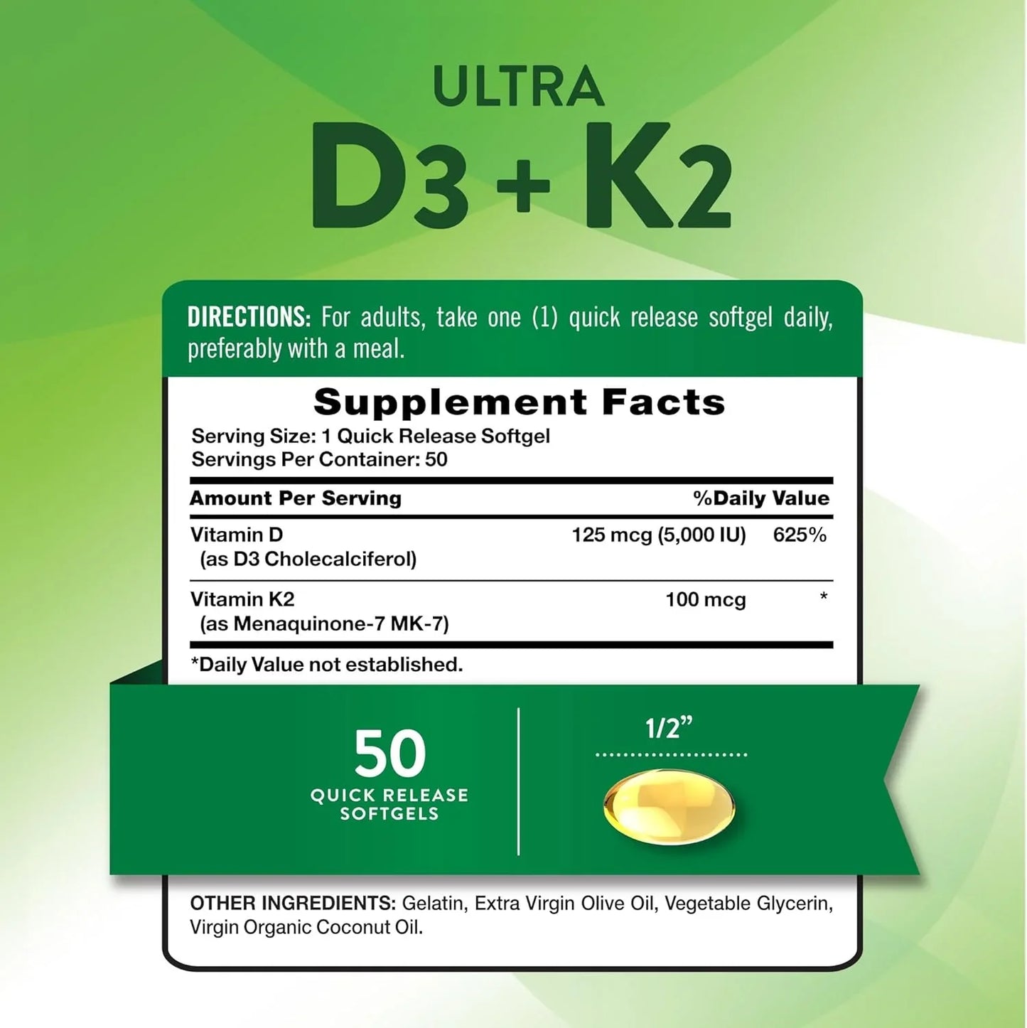 Nature's Truth 100mcg Vitamin K2 - 50 CT Natures Truth 100mcg Vitamin K2 - 50 CT