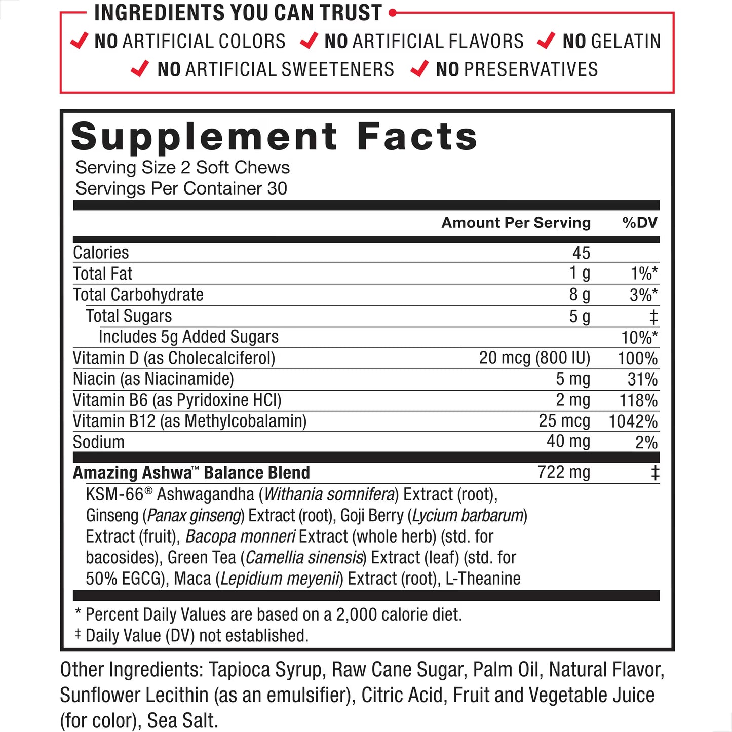 Force Factor Amazing Ashwagandha Chews - 60 CT Force Factor Amazing Ashwagandha Chews - 60 CT