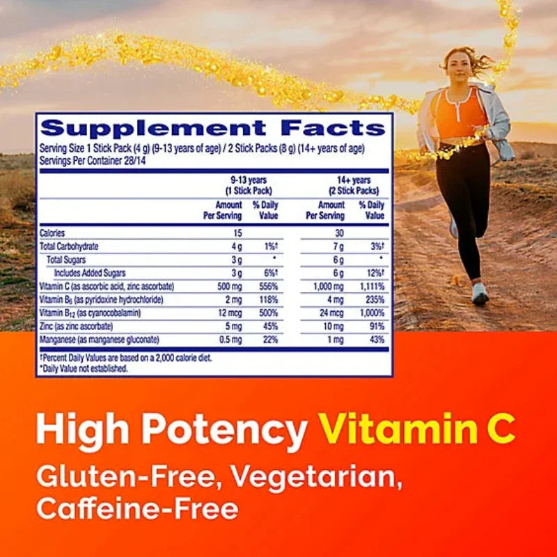 Emergen-C Crystals Orange Vitamin C Supplement – 28 Stick Packs Emc Sparks Orange 28ct - 28 CT
