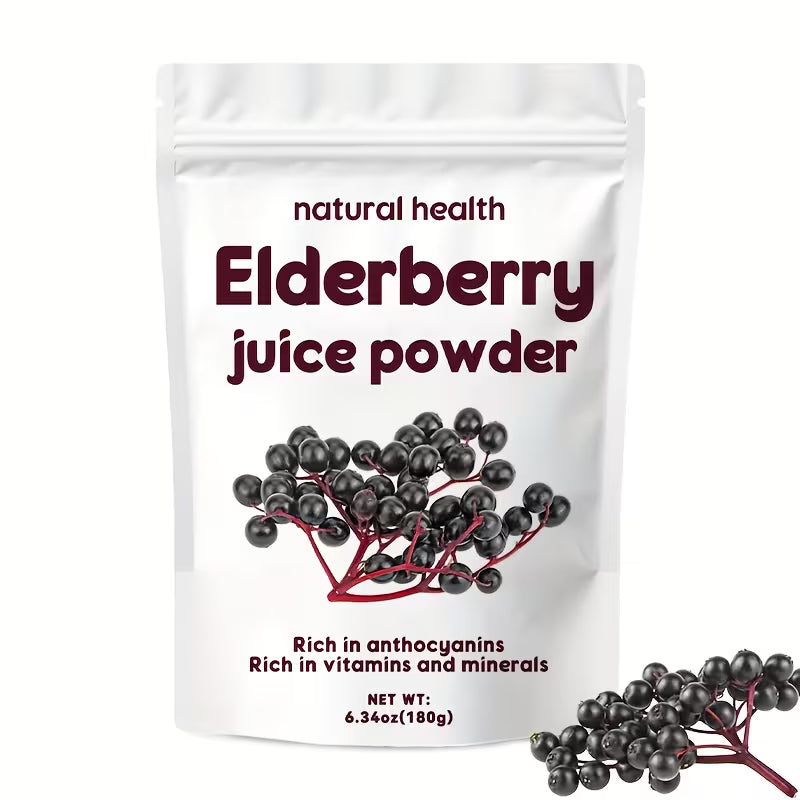 Elderberry Juice Powder 6.34oz – Natural Freeze-Dried Fruit Powder Peaceful Pleasures