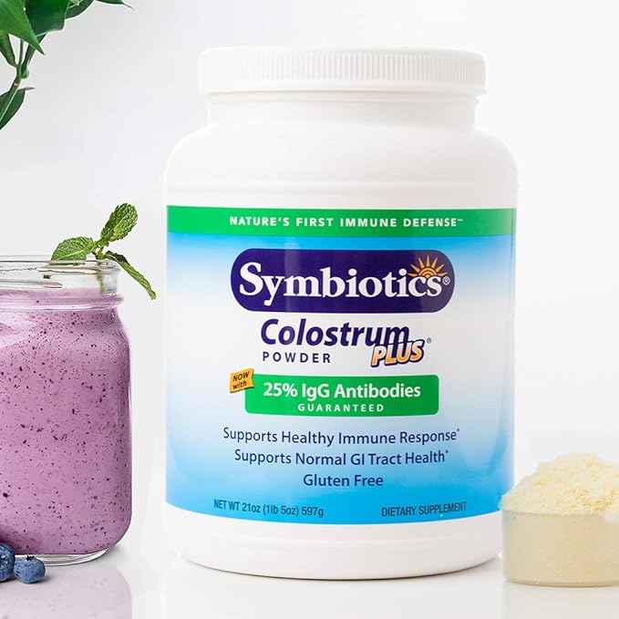 Symbiotics Colostrum Plus Powder Supplement for Immunity Support, 6.3 Ounces (180 g)