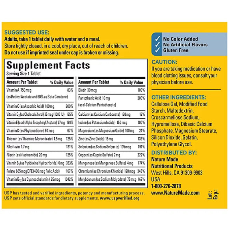 Supplement label with detailed information on ingredients, usage, and distribution details.
