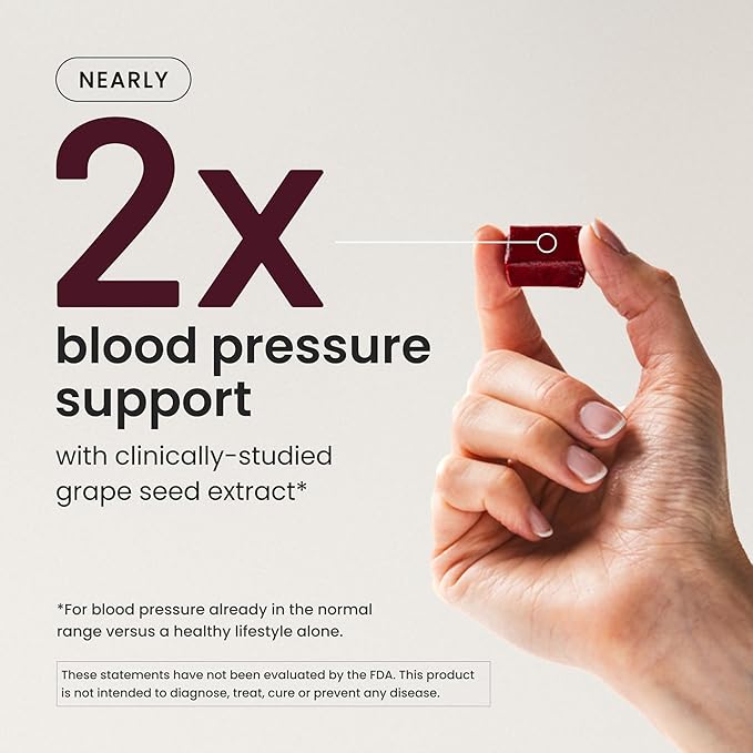 humanN SuperBeets Heart Chews Advanced - 3-in-1 Formula with Beetroot, Grape Seed Extract, & CoQ10, 60 Count