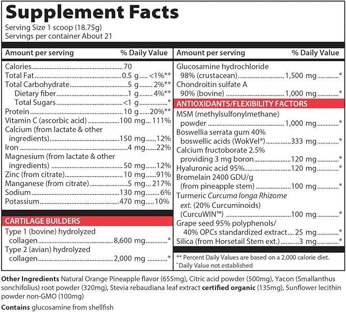 Vibrant Health, Joint Vibrance, Comprehensive Joint and Cartilage Support, Orange Pineapple, 21 Servings