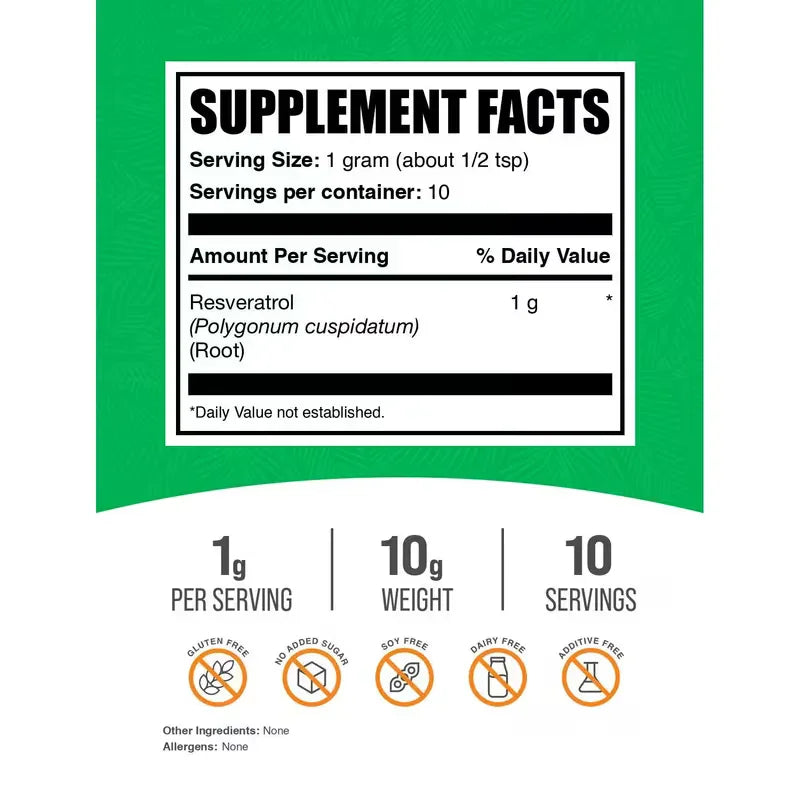 BulkSupplements Resveratrol (98% Pure) Powder Peaceful Pleasures