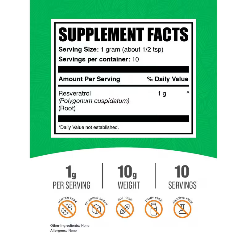 BulkSupplements Resveratrol (98% Pure) Powder - 2 Pack Peaceful Pleasures