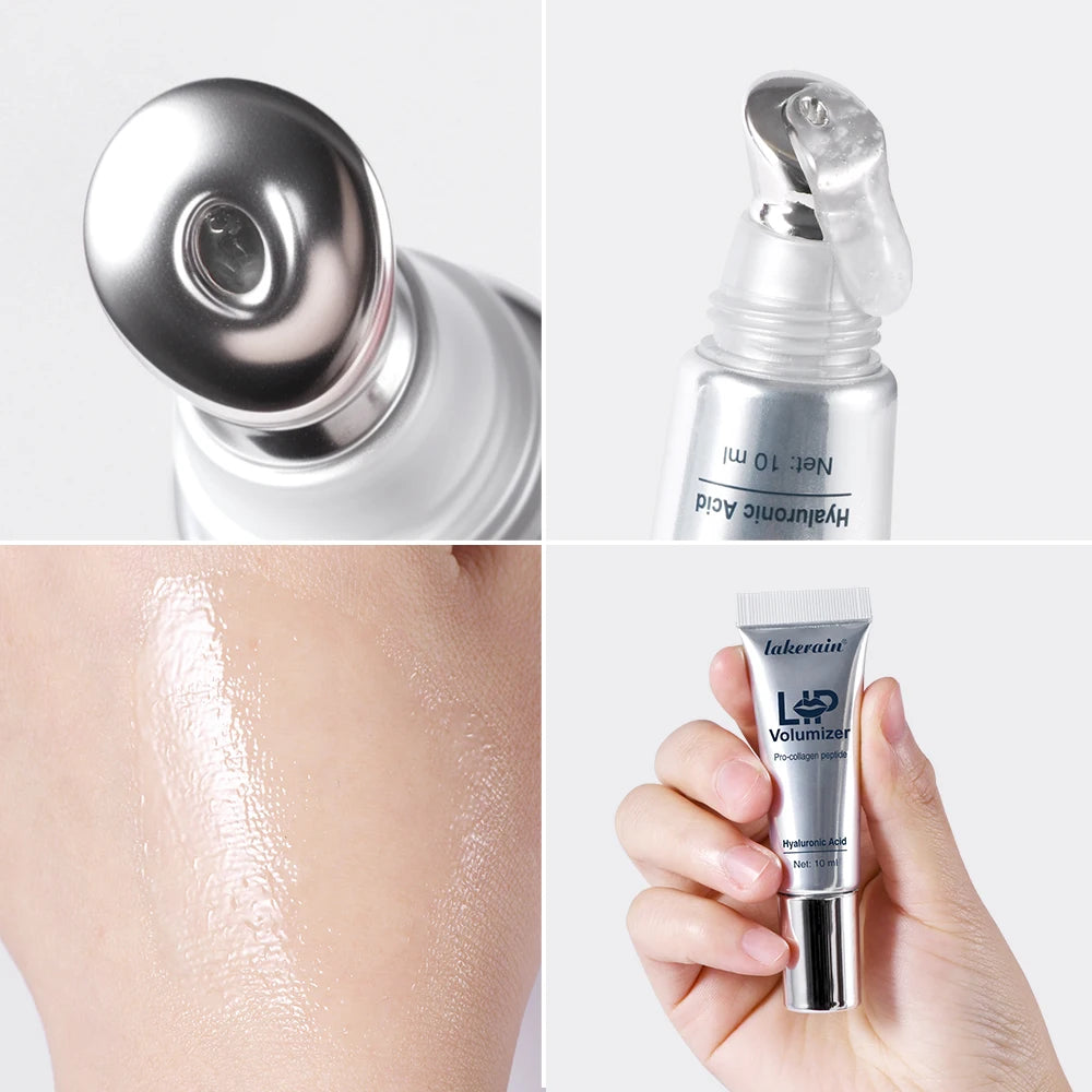 Lakerain Hyaluronic Acid Lip Plumper Long Lasting Lip Oil Moisturizing Lip Gloss Serum Volumising Essence Oil Repair Lip Lines Peaceful Pleasures Health and Wellness
