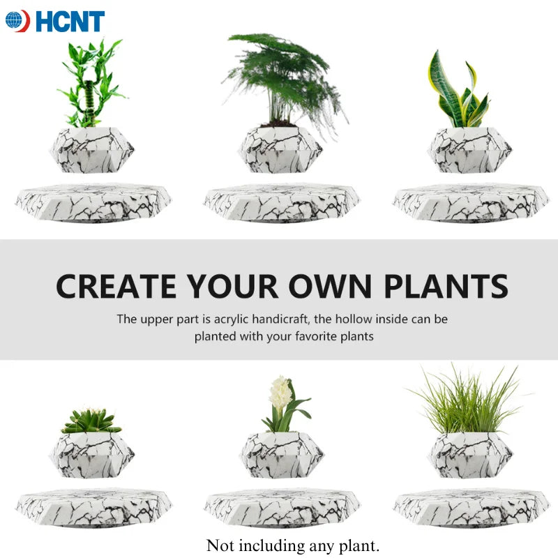 Magnetic Levitating Floating Plant Pot | Air Bonsai 360° Spin