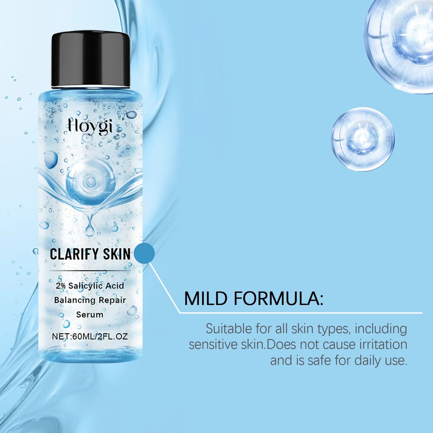 Salicylic Acid Facial Serum Gentle Shrink Pore Blackhead Removal Hydrating Oil Control Moisturize Water Light Beauty Face Serum Peaceful Pleasures Health and Wellness