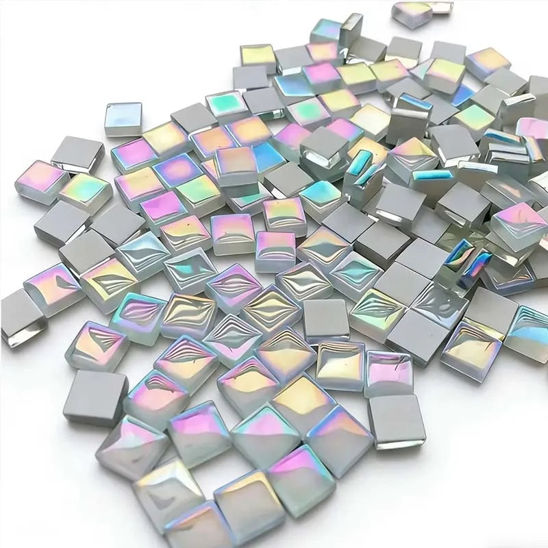 100pcs White Crystal Mosaic Tiles for DIY Crafts & Jewelry