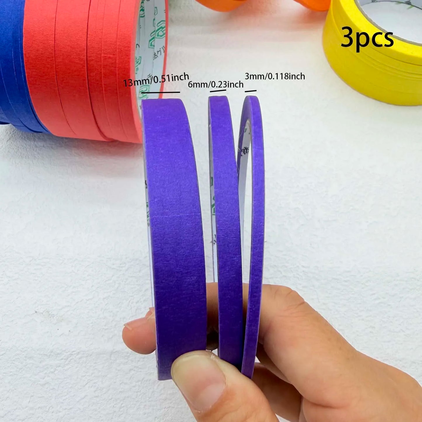 Colorful Paper Masking Tape – 3/6 Rolls, 3 Sizes, DIY Crafts