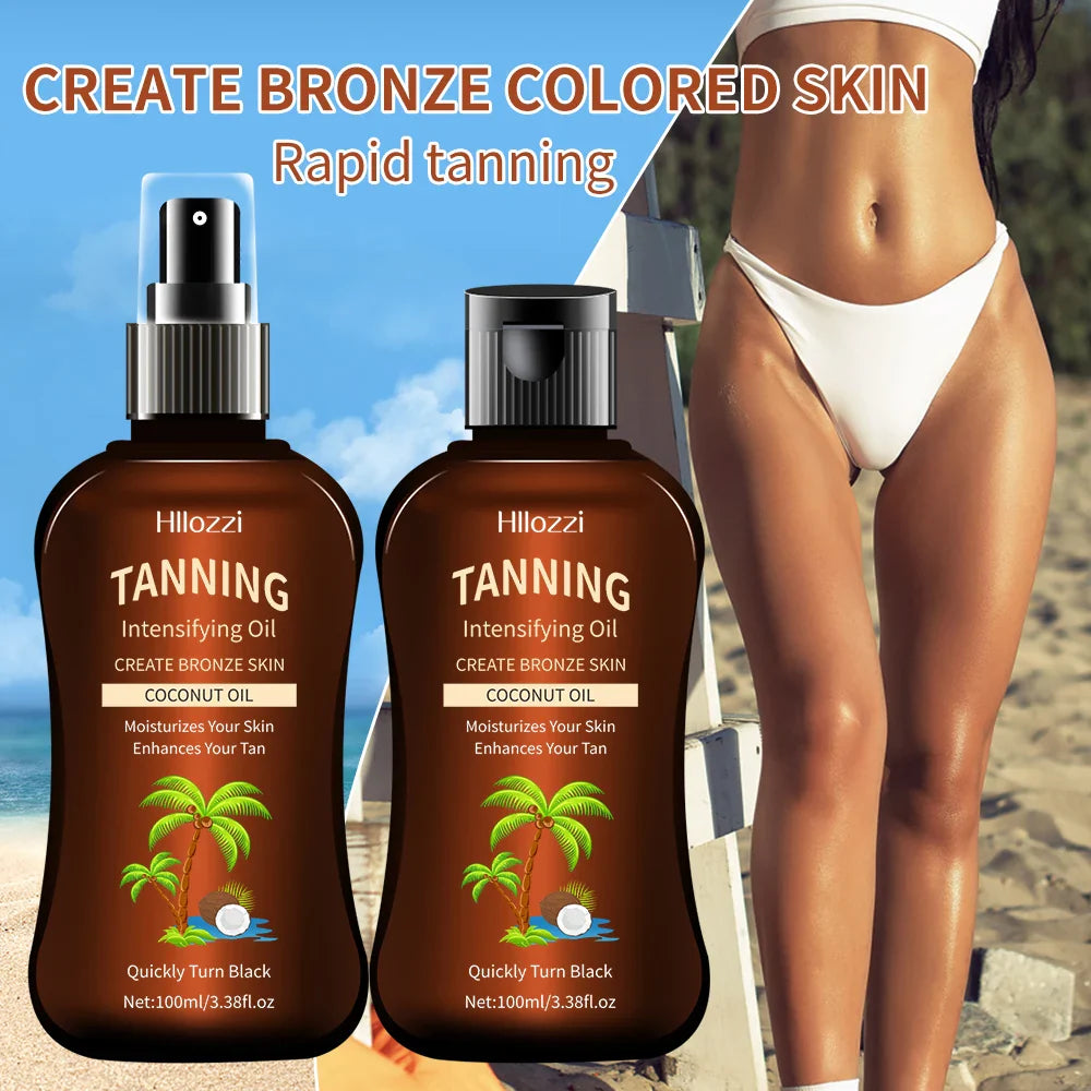 Hllozzi Coconut Tanning Oil – Sunless Self-Tanner 100ml