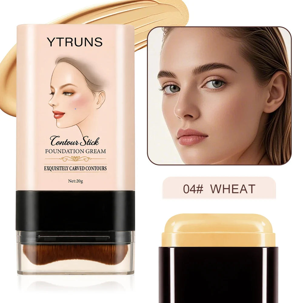 YTRUNS Foundation Stick 20g | Full Coverage Concealer & Brush
