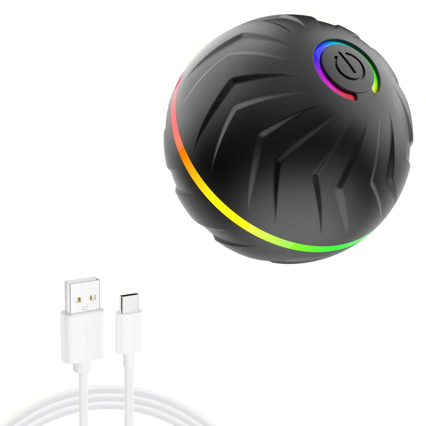 Intelligent dog toy, interactive pet toy, random rolling and jumping, colorful lights, long-lasting battery life of 4 hours, inc Peaceful Pleasures Health and Wellness black