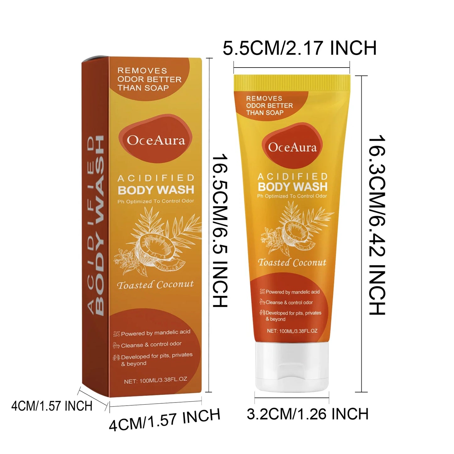 OceAura Coconut Vanilla Body Wash – Moisturizing Shower Gel