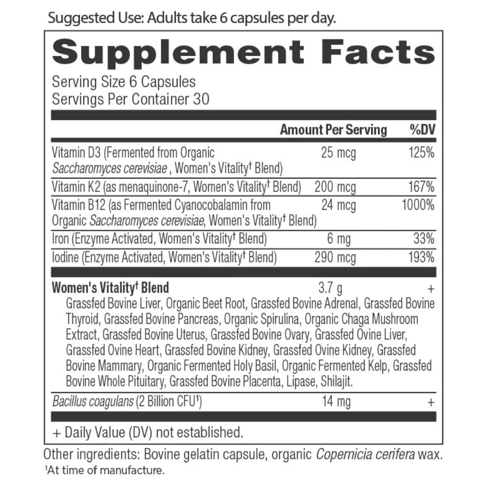Ancient Nutrition Women's Vitality 180 caps