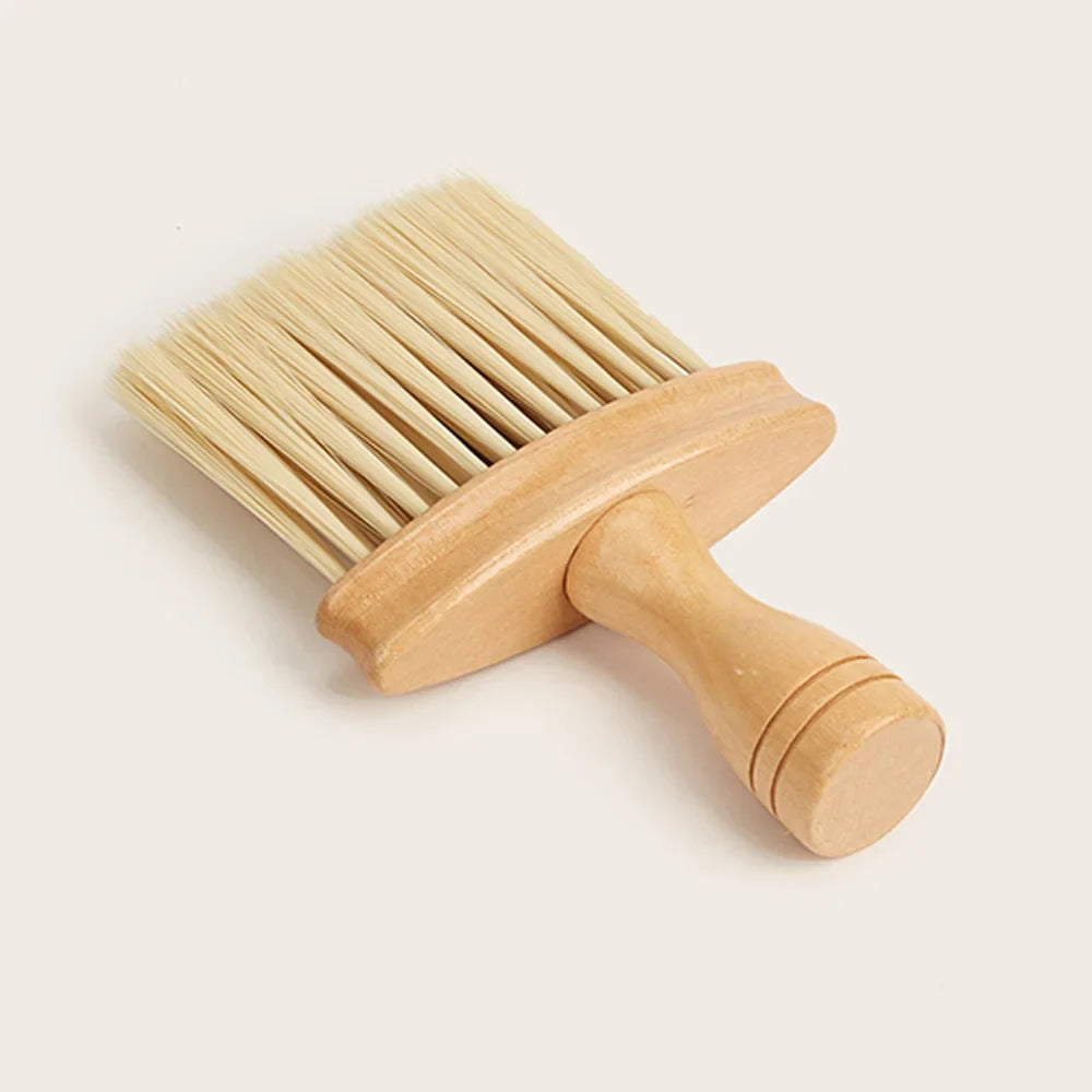 Professional Barber Neck Duster Brush | Soft Wood Handle