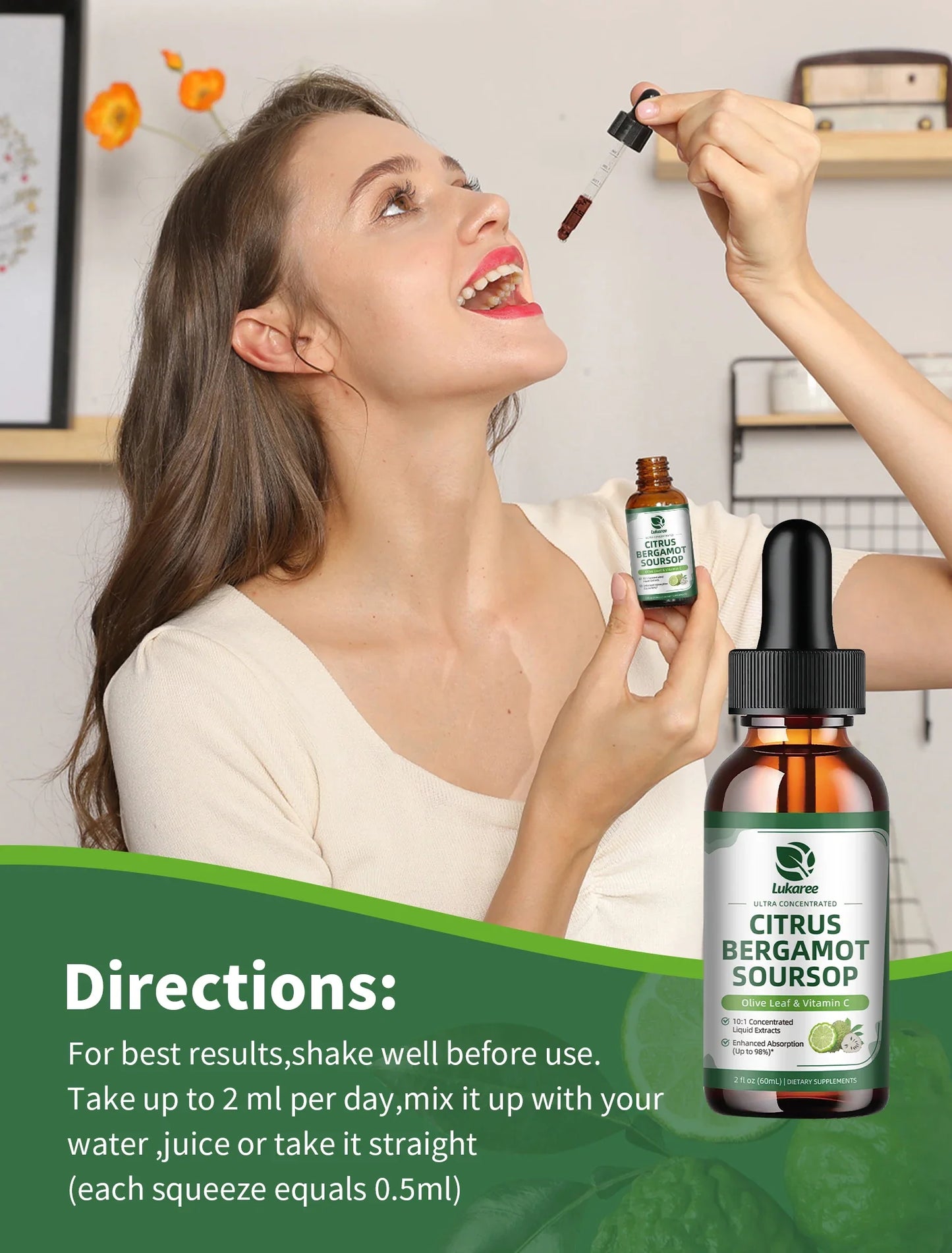 Citrus Bergamot Liquid Drops – Soursop, Red Yeast & Olive Leaf