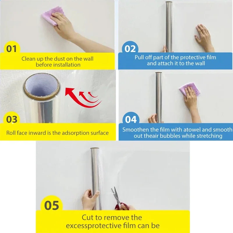45cm Transparent Electrostatic Wall Film – Oil-Proof Kitchen