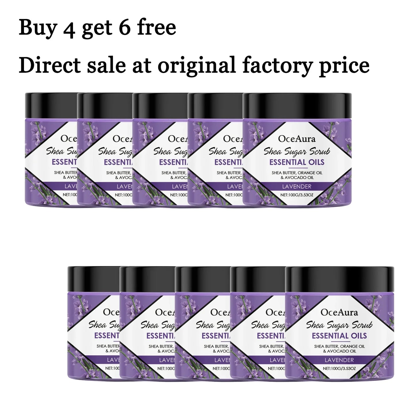 OceAura Lavender Body Scrub 100g – Exfoliate & Hydrate Skin