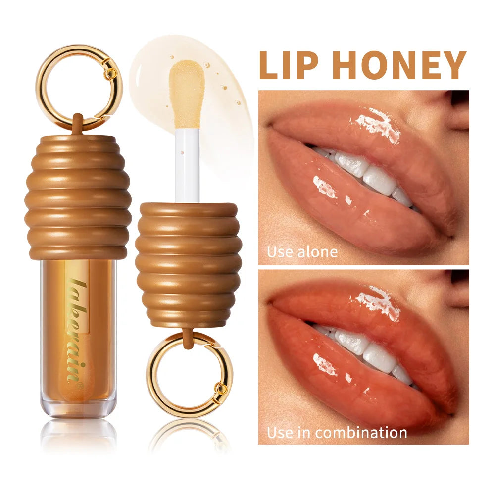 Lip Gloss Plumper Hydrating Lip Balm Smooth Long Lasting Moisturizing Nourishing Lips Honey Oil Non Sticky Cosmetics Bag Clip Ri Peaceful Pleasures Health and Wellness 1pcs