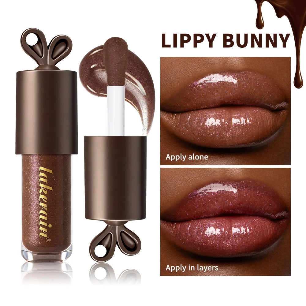 LIPPY BUNNY Lip Gloss | Chocolate Glow & Plumping Formula Lip Gloss Peaceful Pleasures Health and Wellness 1pc