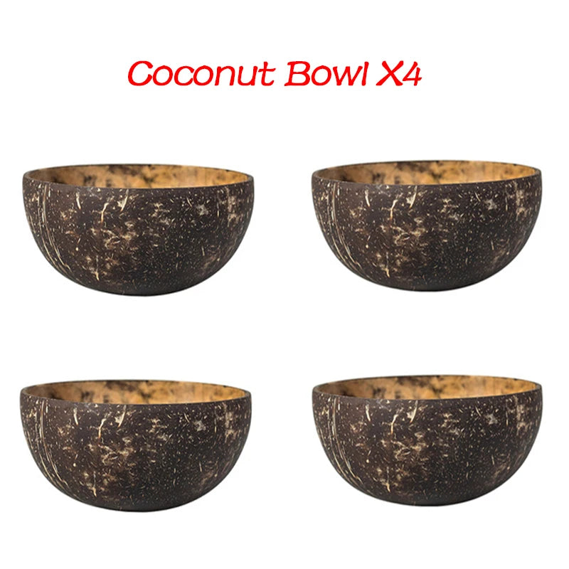 Natural Coconut Shell Bowl – Handcrafted Eco-Friendly Serving Bowl for Fruit, Salad, Rice & Ice Cream
