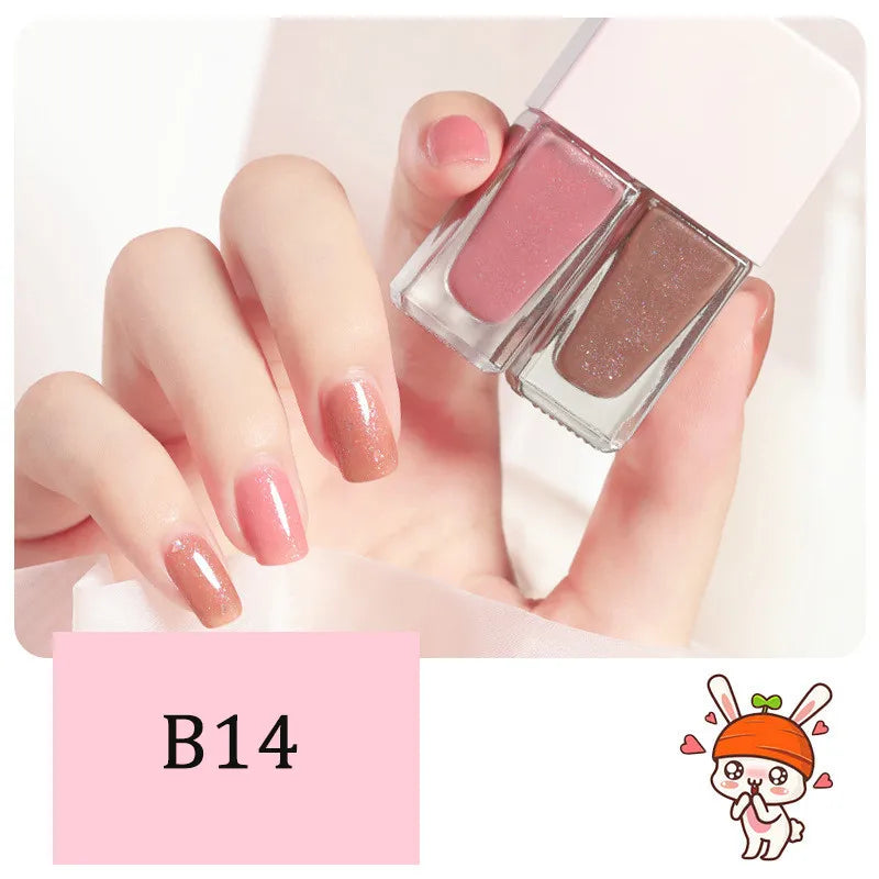 2-in-1 Candy Color Nail Polish | Quick Dry Waterproof Water-Based