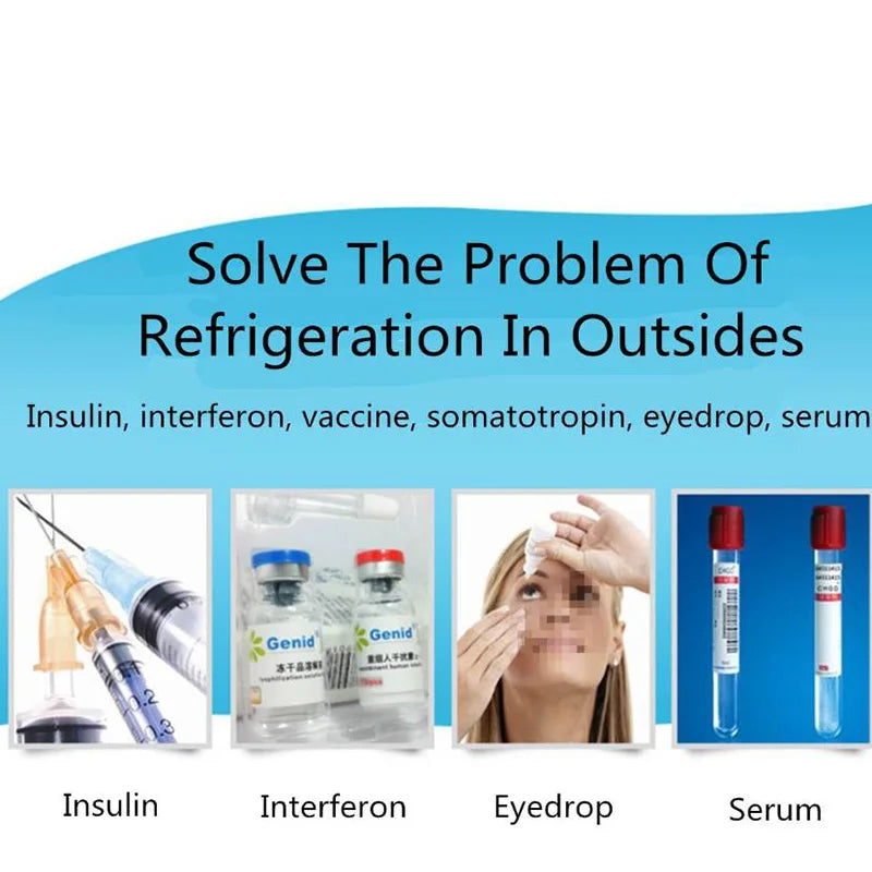 Portable Insulin Cooler 2-8°C LCD Mini Medicine Refrigerator