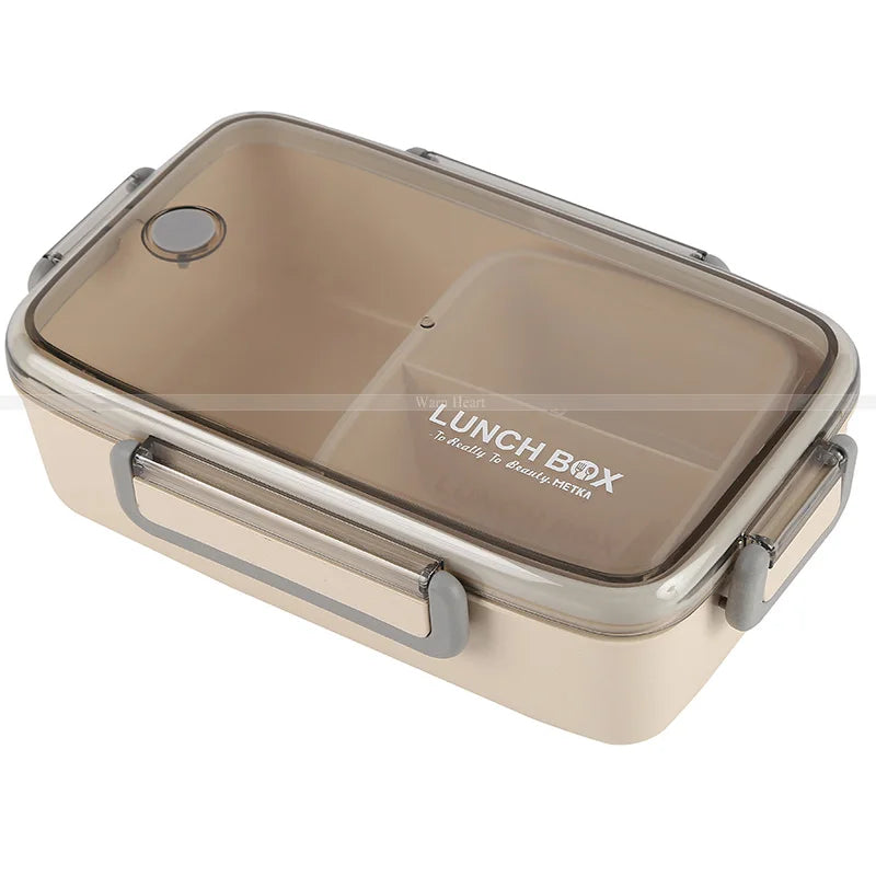 Brown/Green/Pink Lunch Box Bamboo Fiber Material Portable Bento Box Microwaveble Food Storage Container For Office Children Peaceful Pleasures Health and Wellness Brown 23cmx15cmx7cm