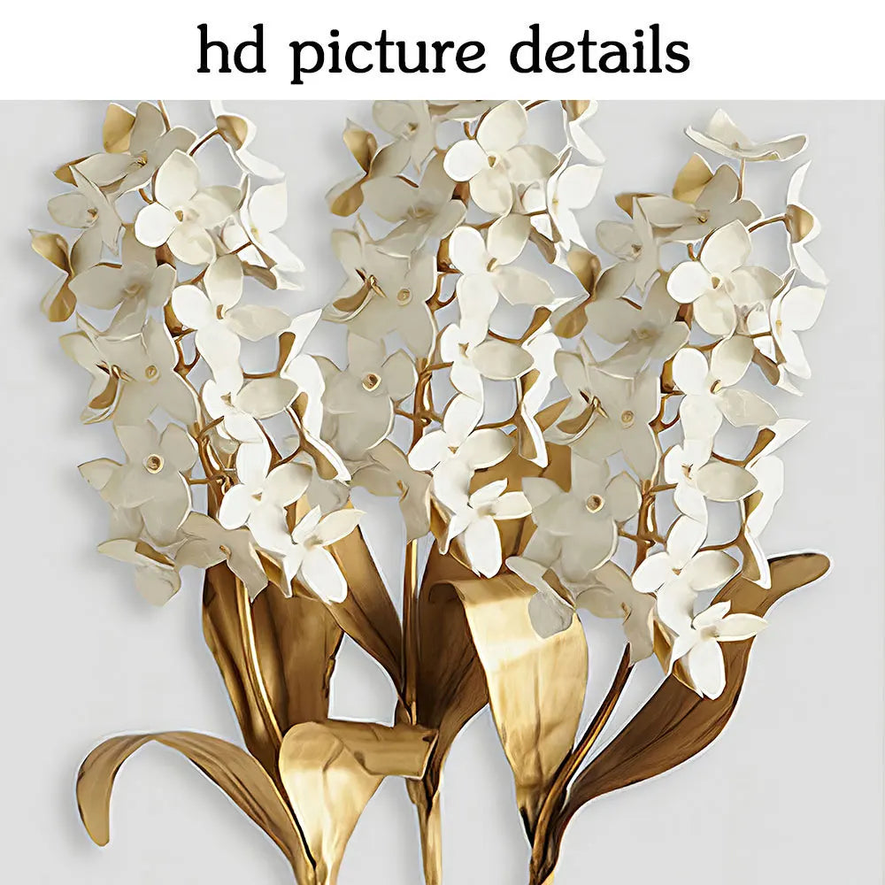 3D White Flower Picture Wall Art Canvas Painting Scandinavian Posters Prints Painting Pictures Livingroom Home Wall Decoration Peaceful Pleasures Health and Wellness