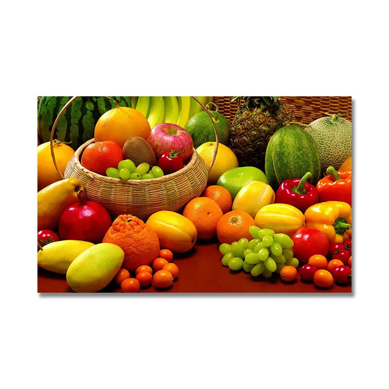Grains Spices Spoon Peppers Canvas Painting Kitchen Decoration Posters Prints For Dining room Wall Art Pictures Home Art Decor Peaceful Pleasures Health and Wellness PC 7804 30x40cm No Frame