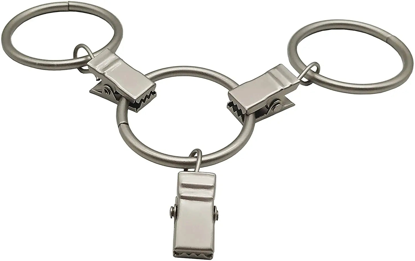36-Pack Metal Curtain Rings with Clips – Rustproof Silver