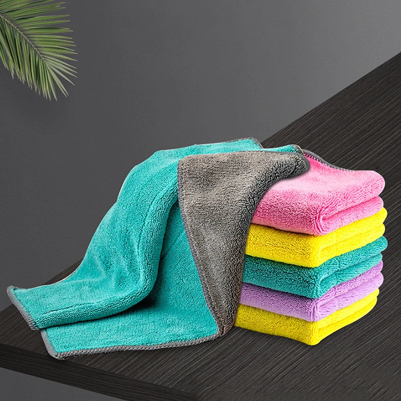 Coral Fleece Microfiber Kitchen Dish Towels & Cleaning Cloths