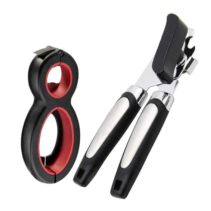 Stainless Steel Can & Bottle Opener Set – Multifunctional Manual Kitchen Opener, Choose 2-Piece, Single, or 6-in-1