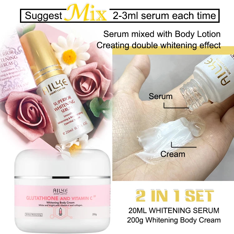 AILKE Glutathione & Vitamin C Brightening Body Cream 200ml