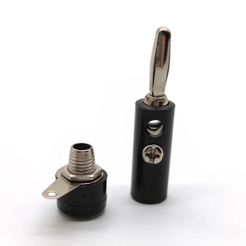 5 Pairs 4mm Banana Plug and Socket Kit Audio Speaker To Insert Connector DIY Model Parts Peaceful Pleasures Health and Wellness Black