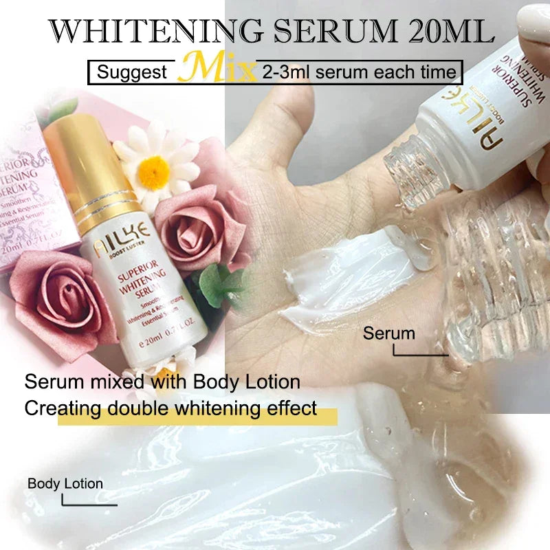 AILKE Whitening Face Cream with Collagen & Glutathione – Day & Night Peaceful Pleasures Health and Wellness SERUM 20ML GERMANY