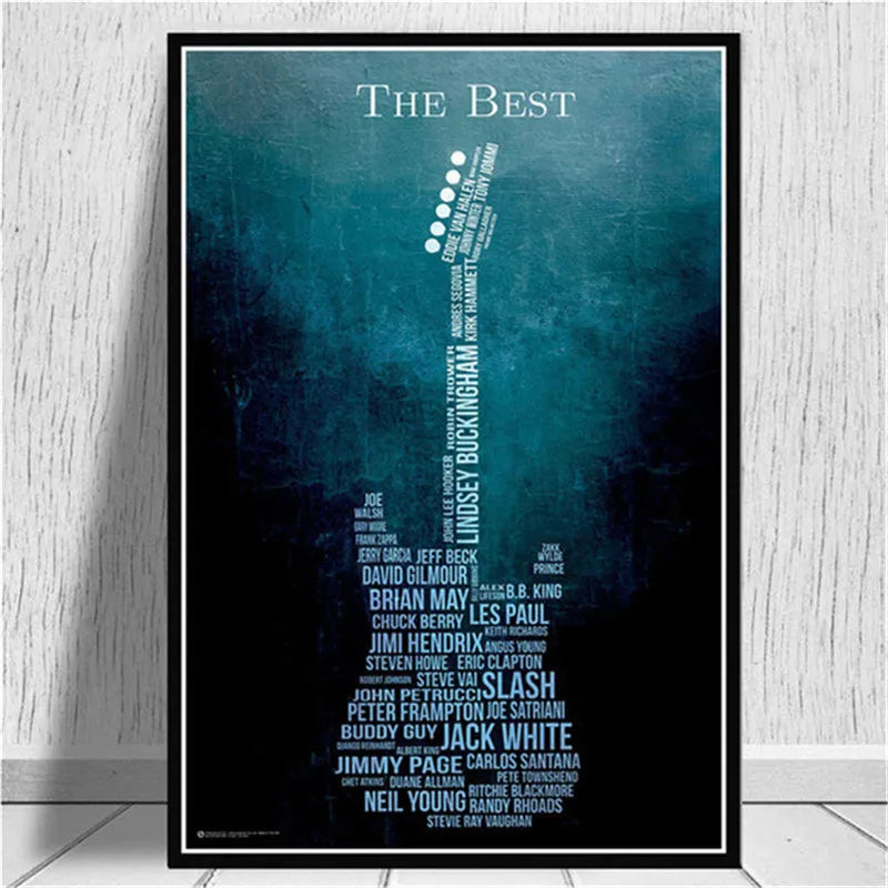 Guitar Wall Pictures Canvas Poster And Prints Modern Musical Instruments Painting For Living Room Bar Home Decor Aesthetic Peaceful Pleasures Health and Wellness I 50X70cm No frame